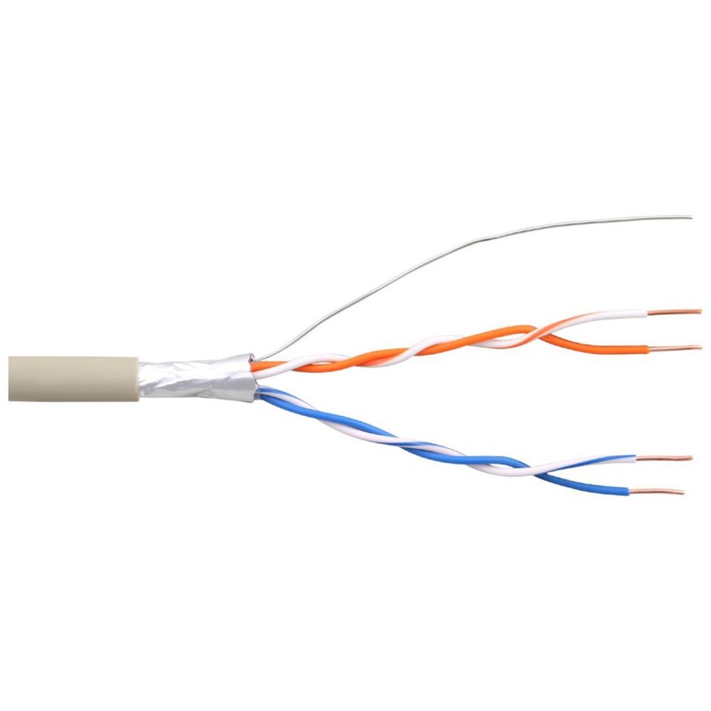 Inline - Câble téléphone 4- fils, 2x2x0,6mm, pour installation, bobine à 100m - Accessoires Téléphone Fixe