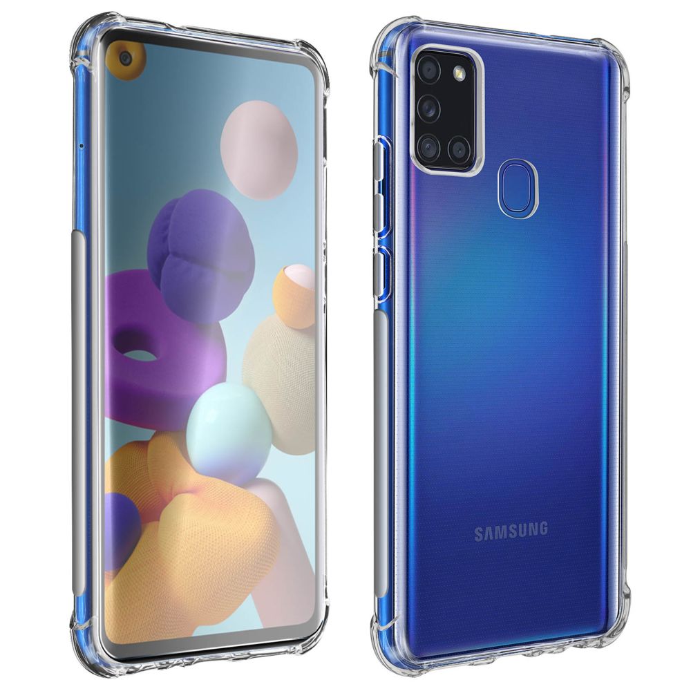 Avizar - Pack Protection Samsung Galaxy A21s Coque Souple + Film Verre Trempé Transparent - Coque, étui smartphone
