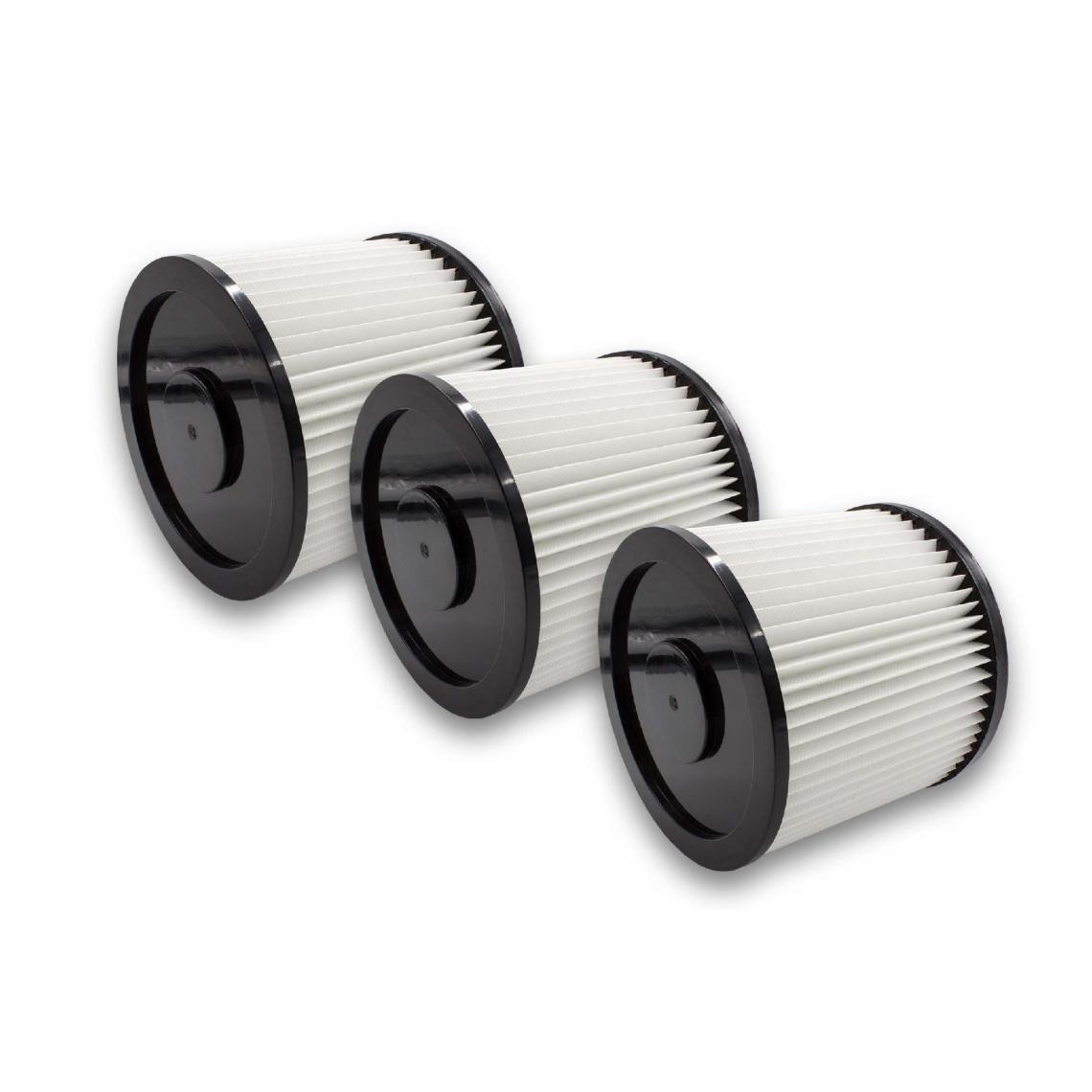 Vhbw - vhbw Set de filtres 3x Filtre plissé compatible avec Parkside PNTS 1500(A1/B1/B2) aspirateur à sec ou humide - Filtre à cartouche - Accessoire entretien des sols