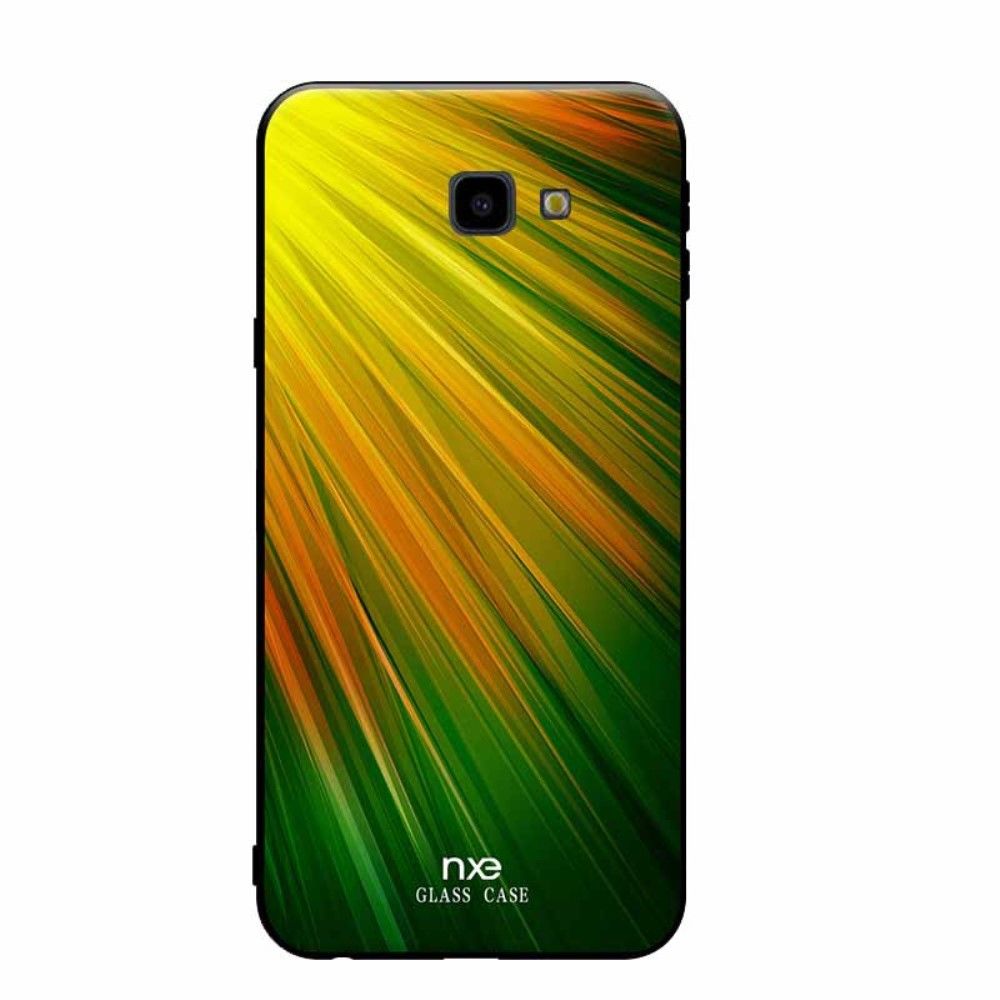 marque generique - Coque en TPU verre pour l'impression de motifs anti-rayures jaune/vert pour votre Samsung Galaxy J4 Plus - Autres accessoires smartphone