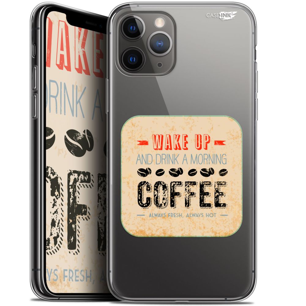Caseink - Coque arrière Apple iPhone 11 Pro Max (6.5 ) Gel HD [ Nouvelle Collection - Souple - Antichoc - Imprimé en France] Wake Up With Coffee - Coque, étui smartphone