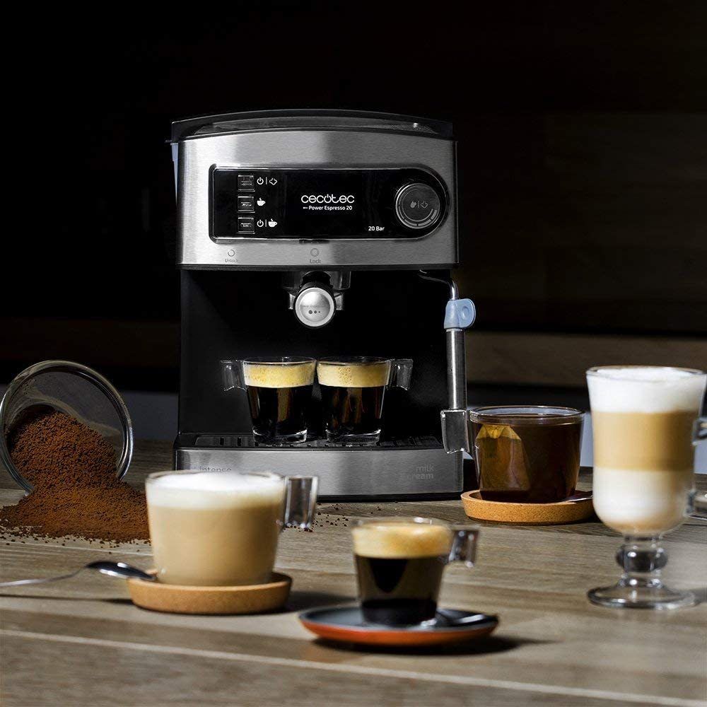 Cecotec - machine à café express de 1,5L pour café expresso et cappuccino 850W gris noir - Expresso - Cafetière