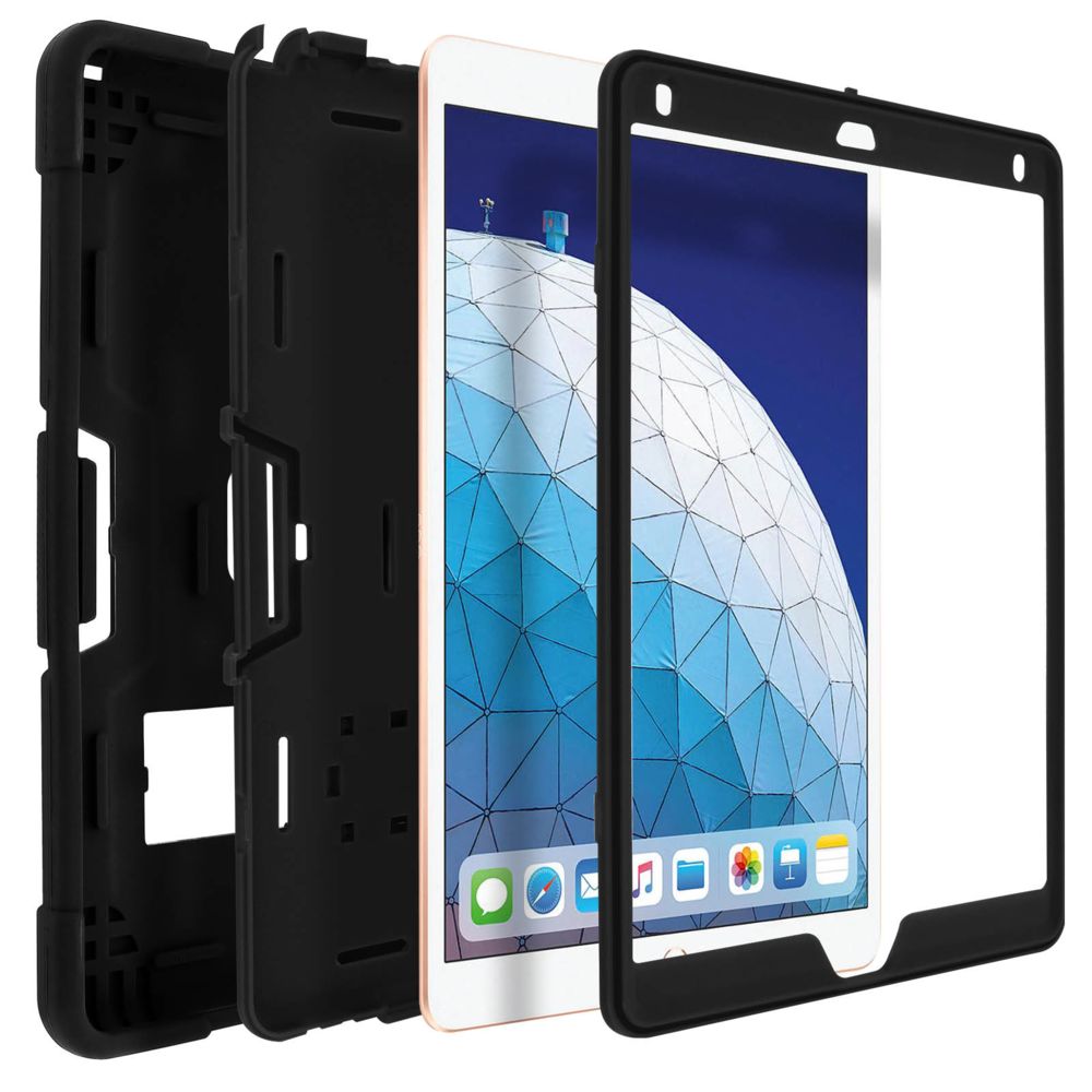 Avizar - Coque iPad Pro 10.5 et iPad Air 2019 Protection Bi-matières Béquille - Noir - Coque, étui smartphone