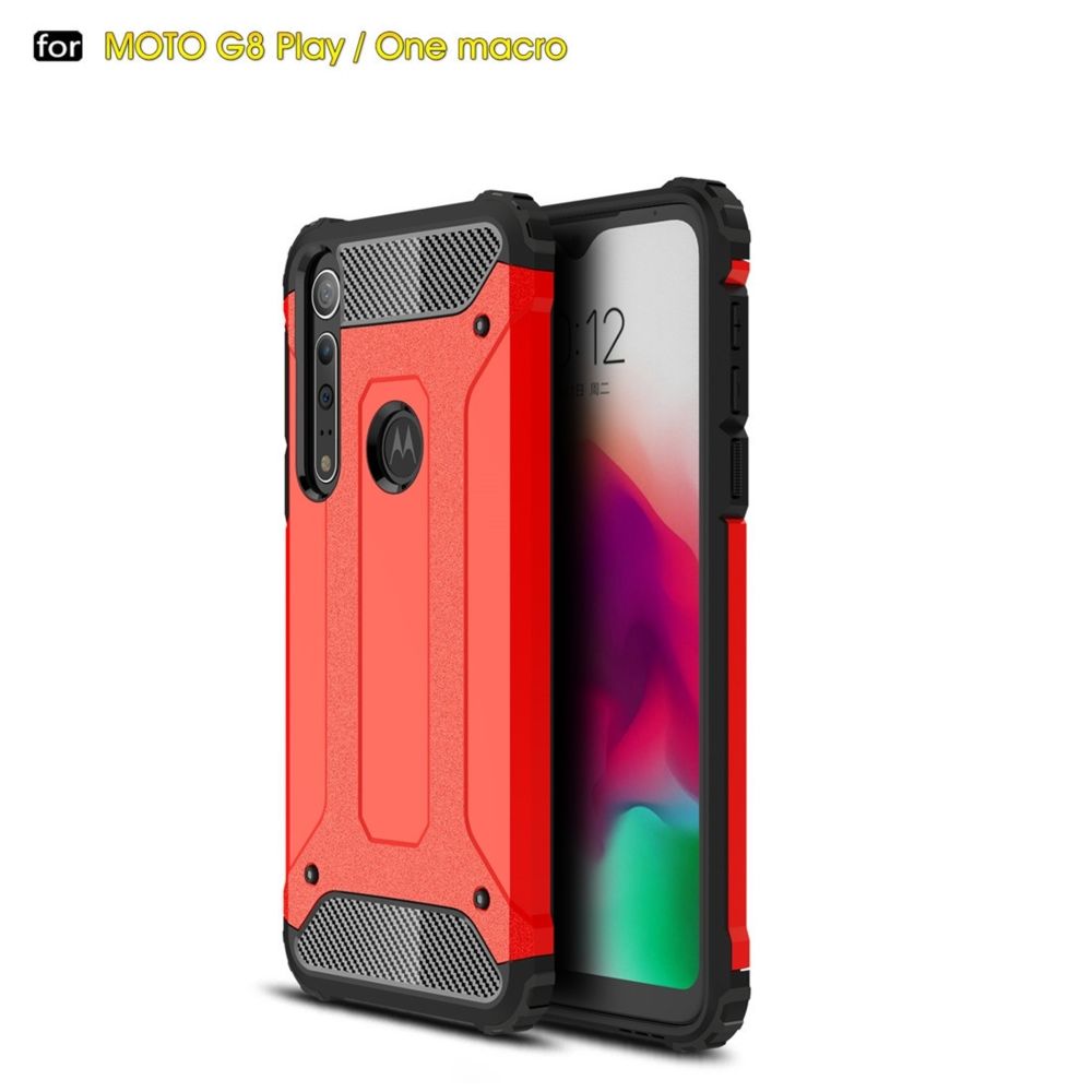 Wewoo - Coque Renforcée Pour Moto G8 Play TPU + PC Rouge - Coque, étui smartphone