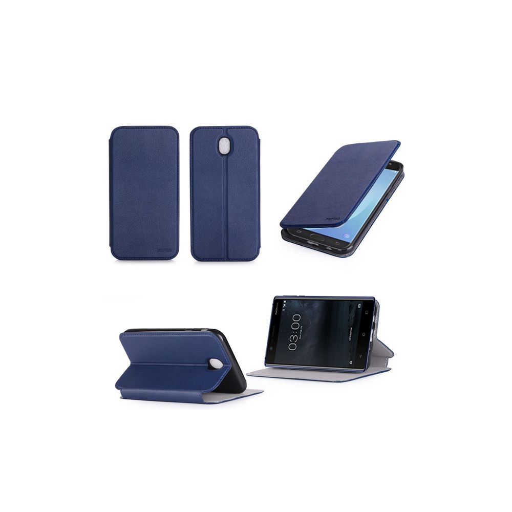 Xeptio - Etui luxe Nokia 2 bleu Slim Style Cuir avec stand - Housse coque de protection Nokia3 bleue smartphone 2017 - Accessoires pochette XEPTIO case … - Protection écran smartphone