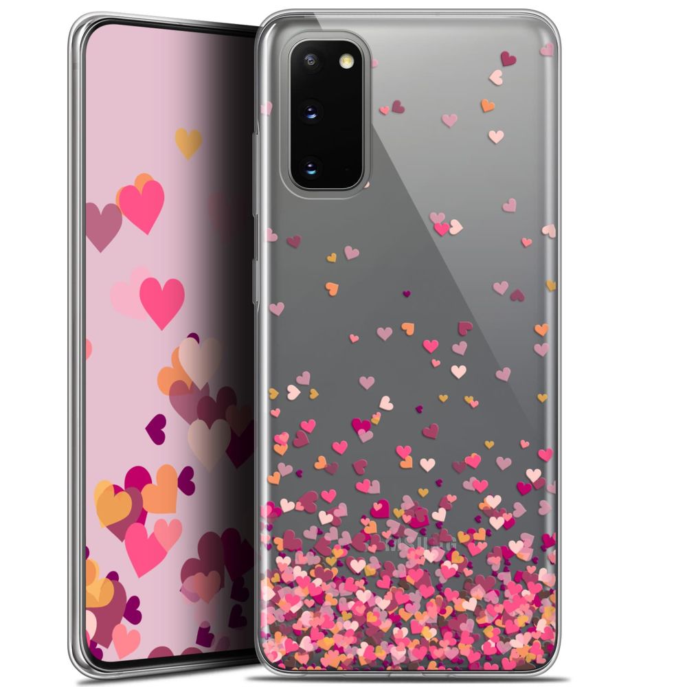 Caseink - Coque Pour Samsung Galaxy S20 (6.2 ) [Gel HD Collection Sweetie Design Heart Flakes - Souple - Ultra Fin - Imprimé en France] - Coque, étui smartphone