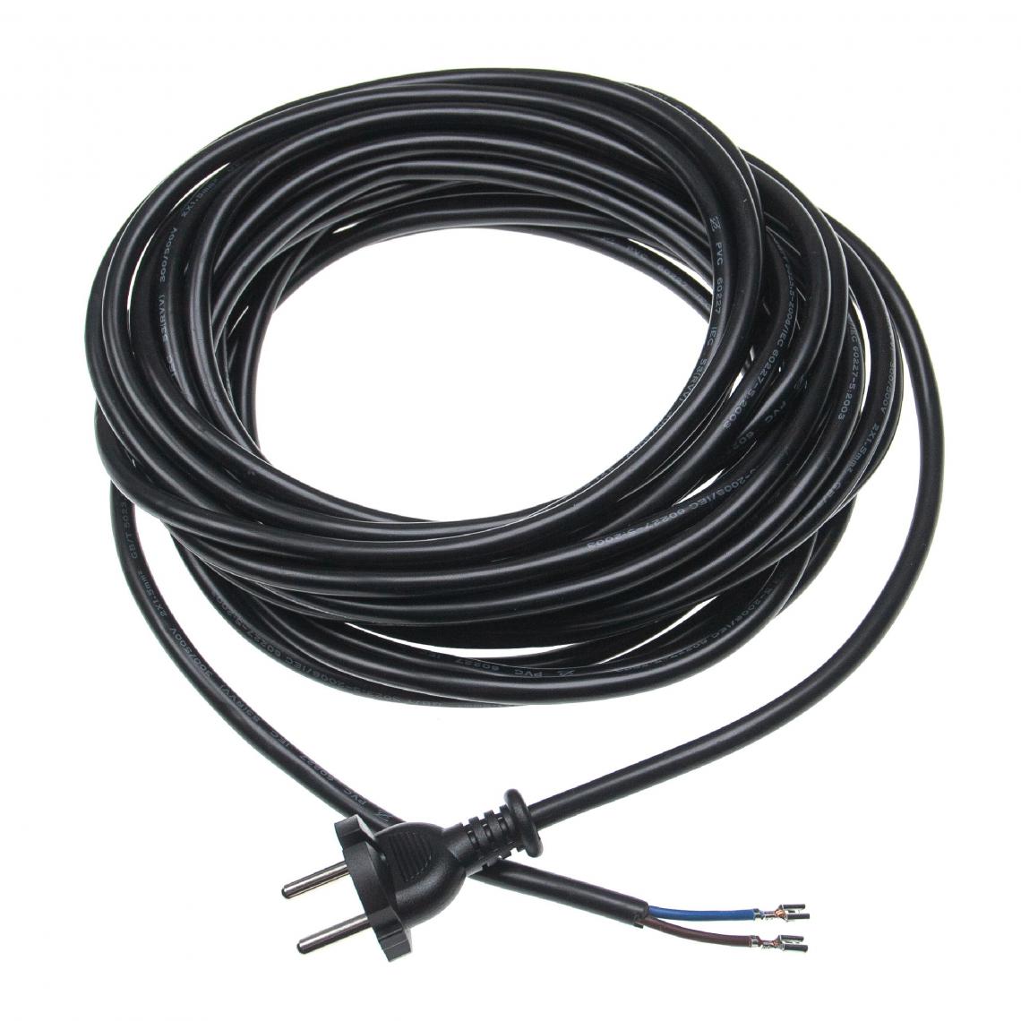 Vhbw - vhbw Câble électrique universel compatible avec Kärcher, Siemens, Miele et divers aspirateurs - câble de 10m 2000W - Accessoire entretien des sols