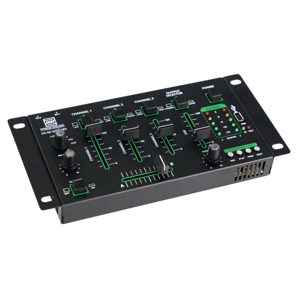 Pronomic - Pronomic DX-50 USB MKII DJ table de mixage à 4 canaux avec Bluetooth - Tables de mixage