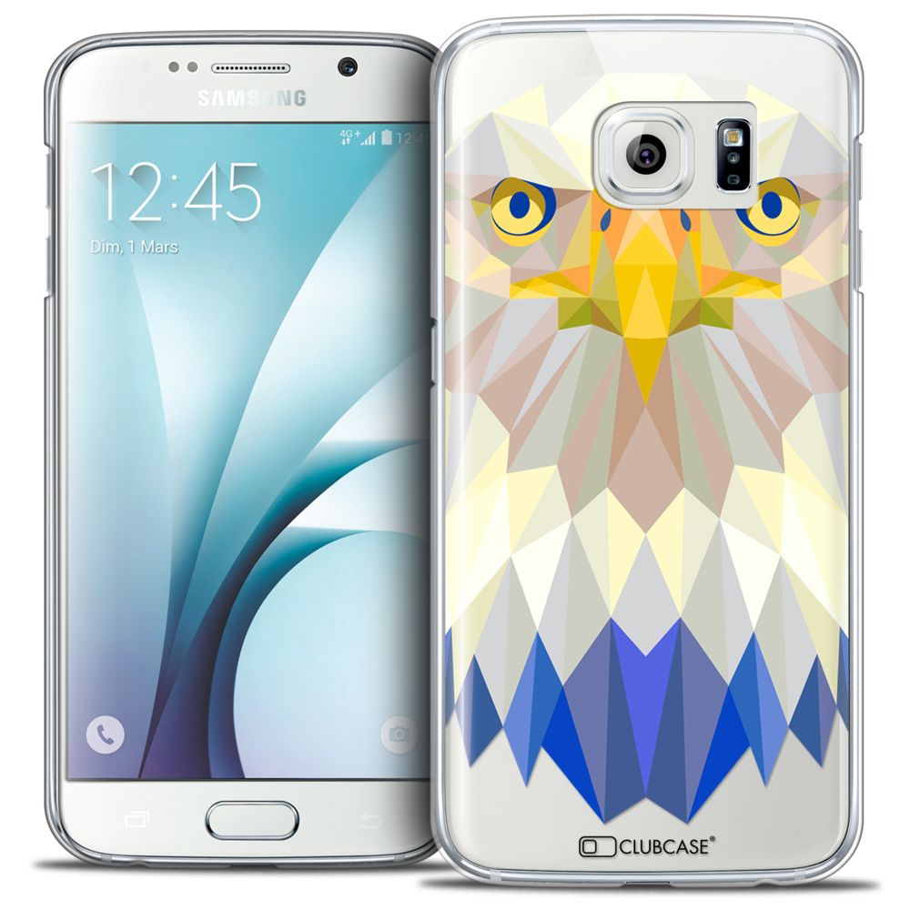 Caseink - Coque Housse Etui Galaxy S6 [Crystal HD Polygon Series Animal - Rigide - Ultra Fin - Imprimé en France] - Aigle - Coque, étui smartphone