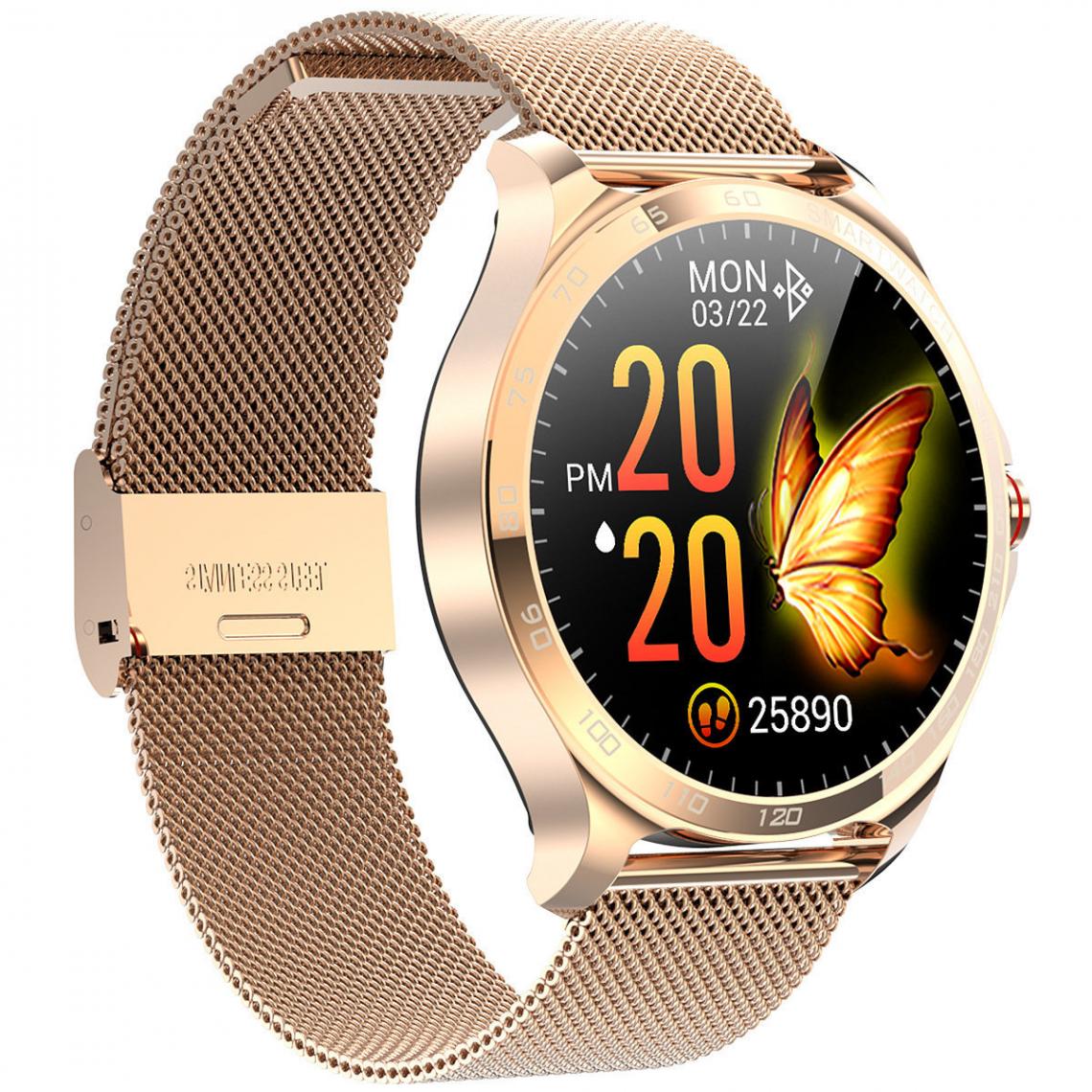 Chronotech Montres - Chronus Smartwatch, sports bracelet with a woman's health monitoring and heart rate monitor and blood oxygen saturation and pressure art(gold) - Montre connectée
