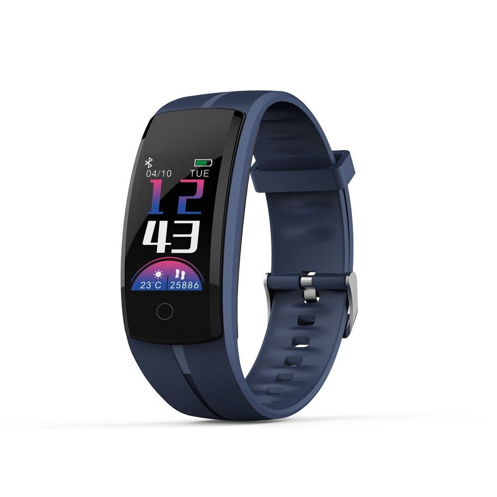 Wewoo - Bracelet connecté QS100 0,96 pouces Écran couleur TFT Smartwatch IP67 ÉtancheRappel d'appel de soutien / Surveillance de la fréquence cardiaque / du sommeil / Rappel de la sédentarité / de la pression artérielle Bleu - Bracelet connecté