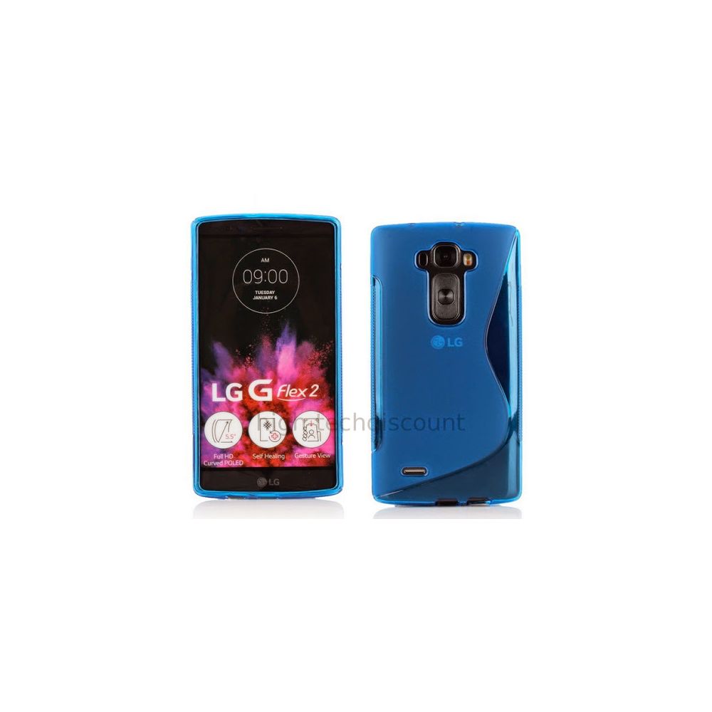 Htdmobiles - Housse etui coque pochette silicone gel fine pour LG G Flex 2 + film ecran - BLEU - Autres accessoires smartphone