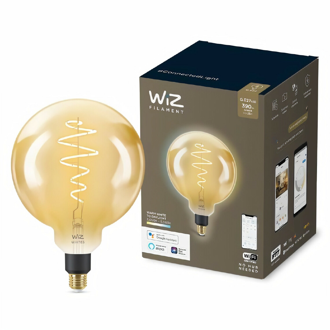 Wiz - WiZ Ampoule connectée Globe géant vintage Blanc variable E27 25W - Lampe connectée