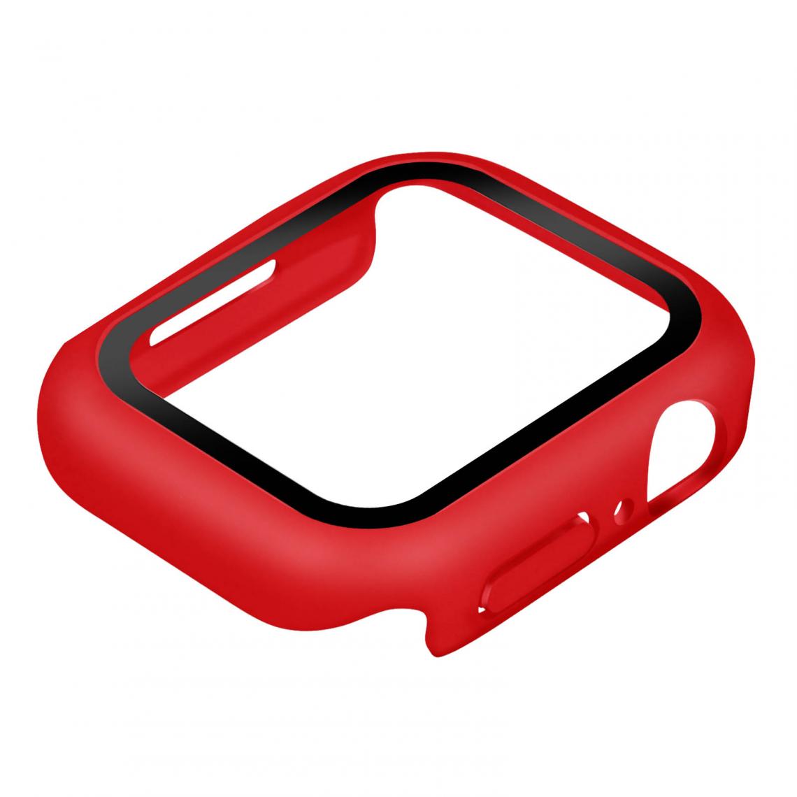 Avizar - Coque Apple Watch Serie 7 (41mm) Rigide Finition Soft-touch Enkay rouge - Accessoires Apple Watch