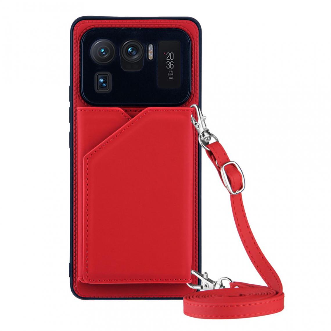 Other - Coque en TPU + PU Peau caoutchoutée avec support et porte-cartes rouge pour votre Xiaomi Mi 11 Ultra - Coque, étui smartphone