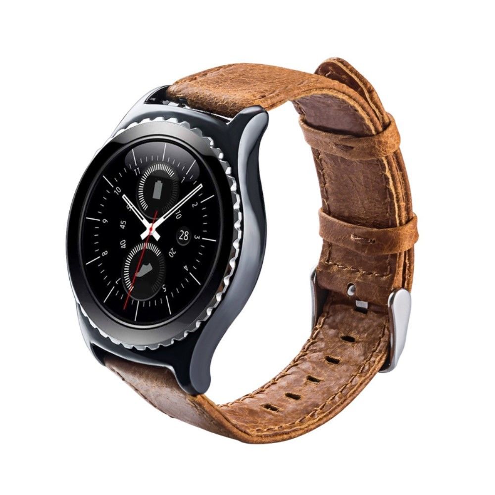 marque generique - Bracelet en cuir véritable marron pour votre Samsung Gear S2 Classic (SM-R732) - Autres accessoires smartphone