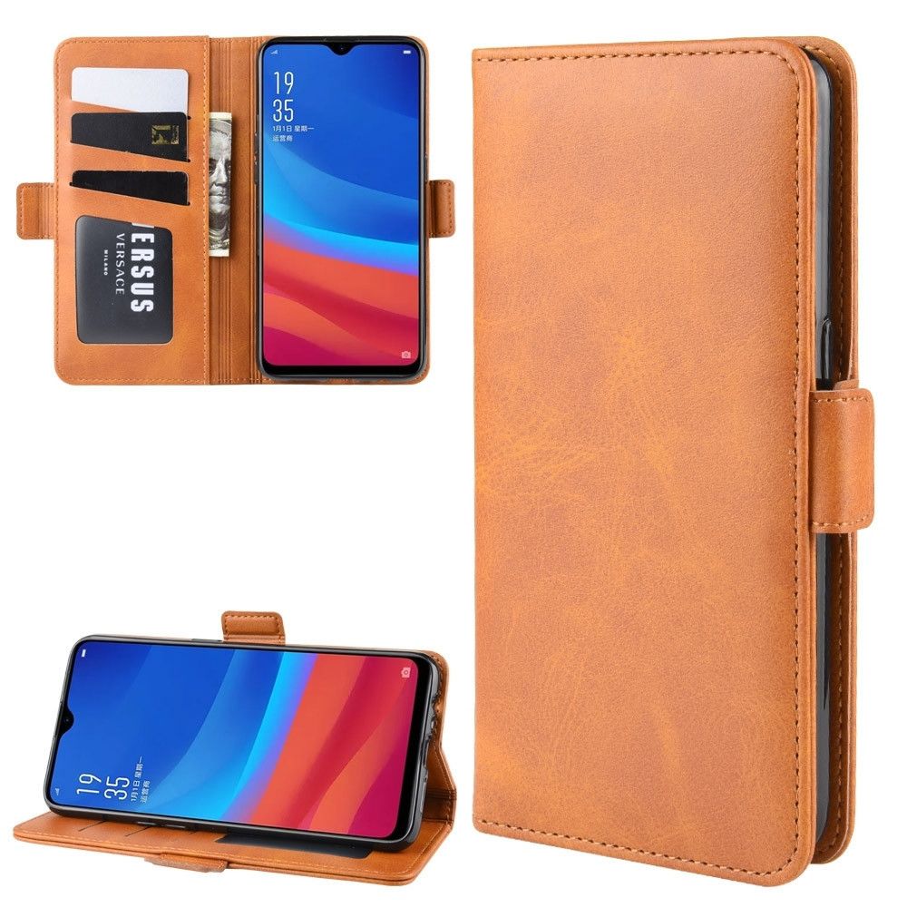 Wewoo - Housse Coque Etui portefeuille pour téléphone portable en cuir OPPO AX5s / A5s avec fentes et porte-cartes Jaune - Coque, étui smartphone