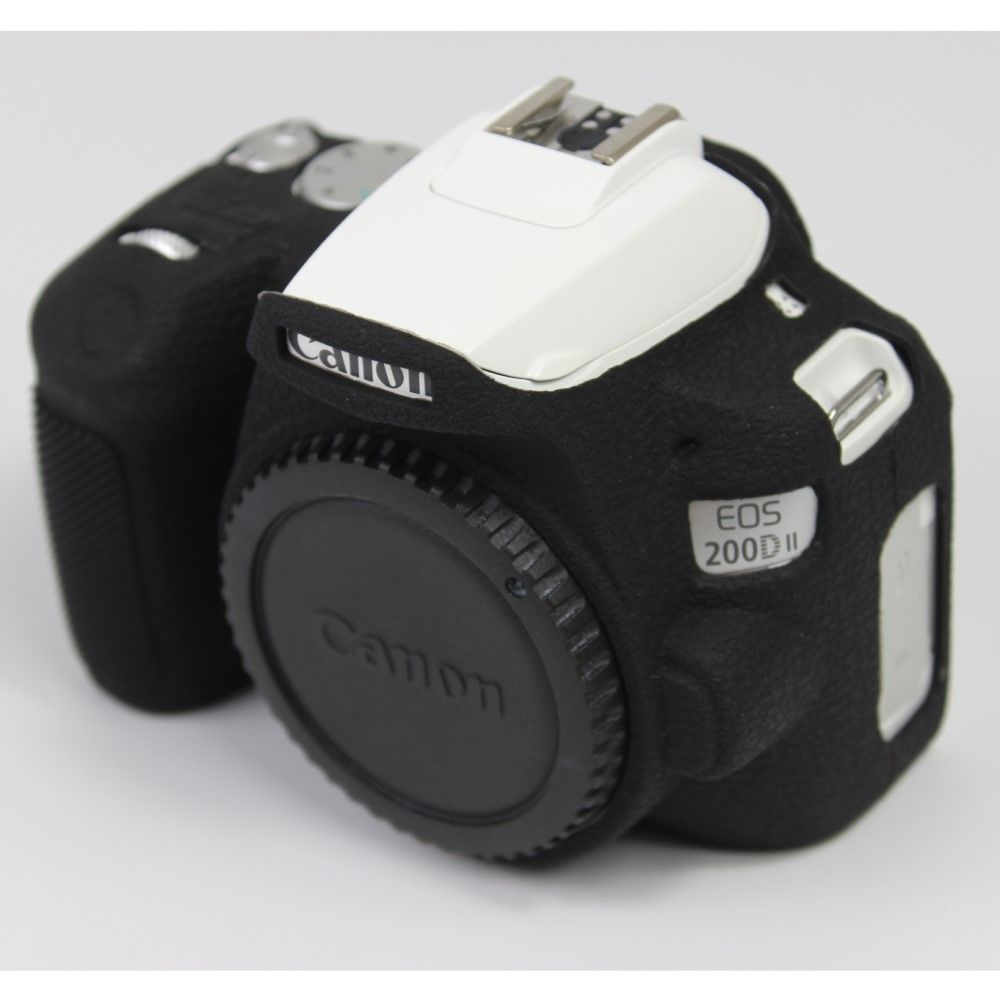 marque generique - Coque en silicone souple noir pour votre Canon EOS 200D II Camera - Coque, étui smartphone