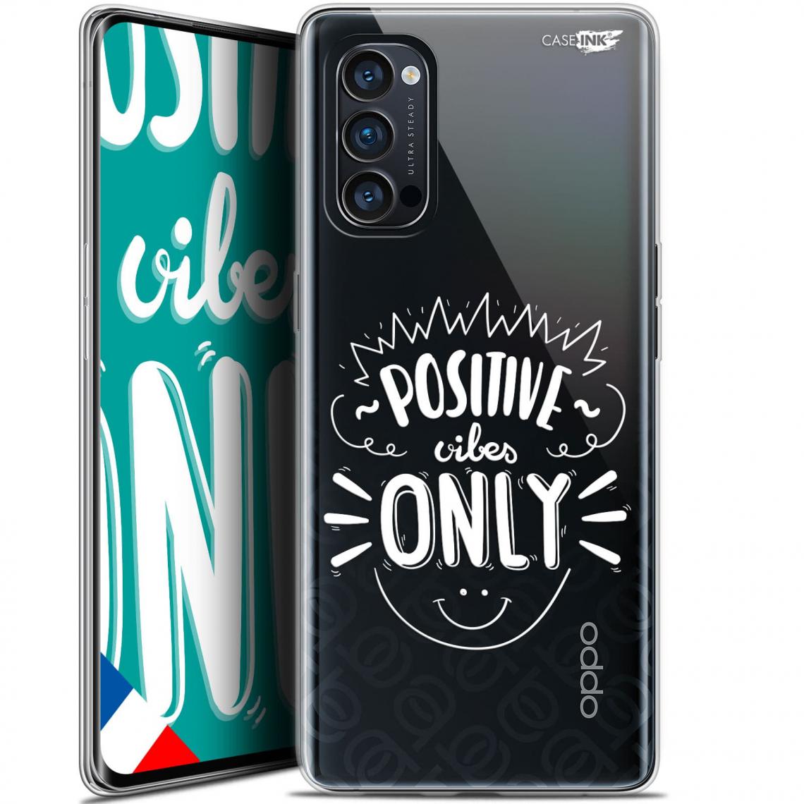 Caseink - Coque arrière Oppo Reno 4 Pro 5G (6.5 ) Gel HD [ Nouvelle Collection - Souple - Antichoc - Imprimé en France] Positive Vibes Only - Coque, étui smartphone