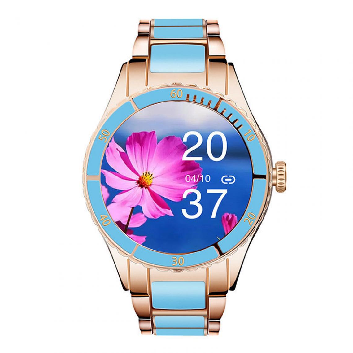Chronotech Montres - Chronus Z73 Smart Watch, Health Monitoring Fashion Classic Dual 1.09 Inch Ladies Smartwatch for Daily Wear(Blue) - Montre connectée