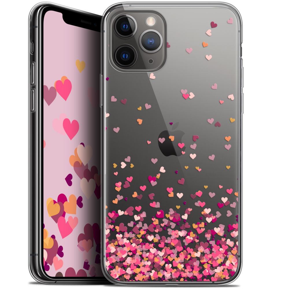 Caseink - Coque Pour Apple iPhone 11 Pro Max (6.5 ) [Gel HD Collection Sweetie Design Heart Flakes - Souple - Ultra Fin - Imprimé en France] - Coque, étui smartphone