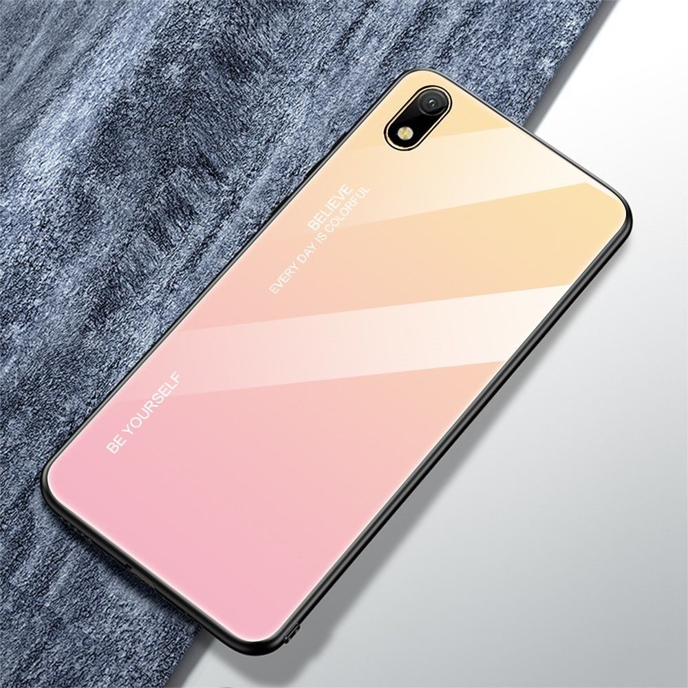 marque generique - Coque en TPU verre hybride dégradé or/rose pour votre Huawei Y5 (2019)/Honor 8S - Coque, étui smartphone