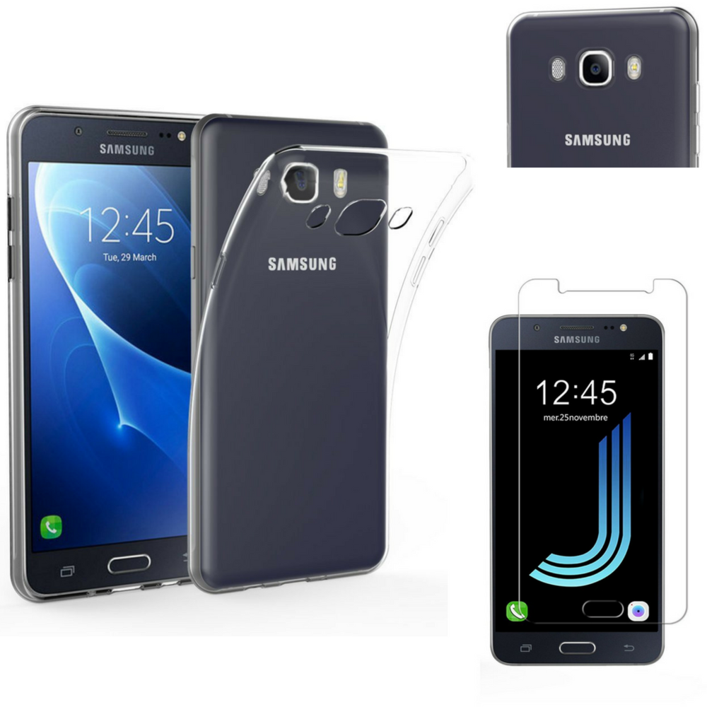 Phonillico - Coque TPU Silicone pour Samsung Galaxy J5 2016 SM-J510 + Verre Trempé Film Protection Ecran [Phonillico®] - Coque, étui smartphone
