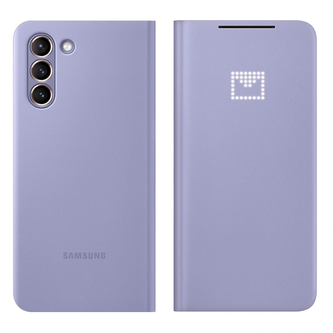 Samsung - Étui Samsung Galaxy S21 Plus Rabat intelligent Led View Cover Original violet - Coque, étui smartphone