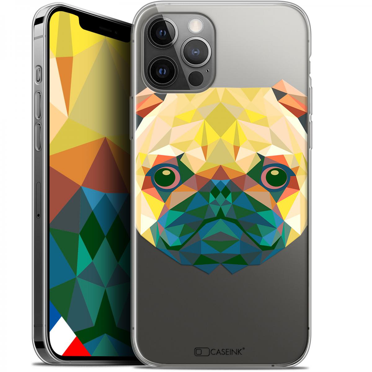 Caseink - Coque Pour Apple iPhone 12 / 12 Pro (6.1 ) [Gel HD Polygon Series Animal - Souple - Ultra Fin - Imprimé en France] Chien - Coque, étui smartphone