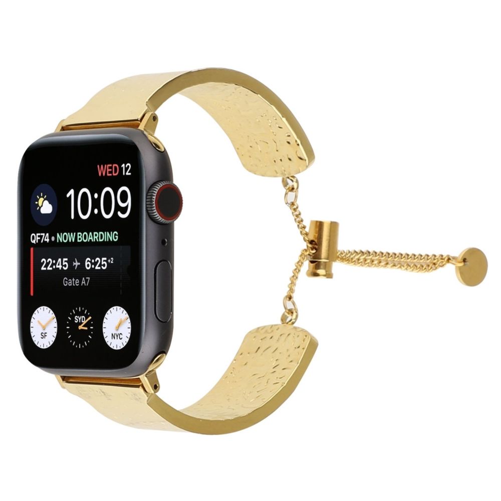Wewoo - Bracelet simple en acier inoxydable 316 avec gaufré pour Apple Watch séries 5 et 4 44 mm / 3 et 2 et 1 42 mm or - Accessoires montres connectées