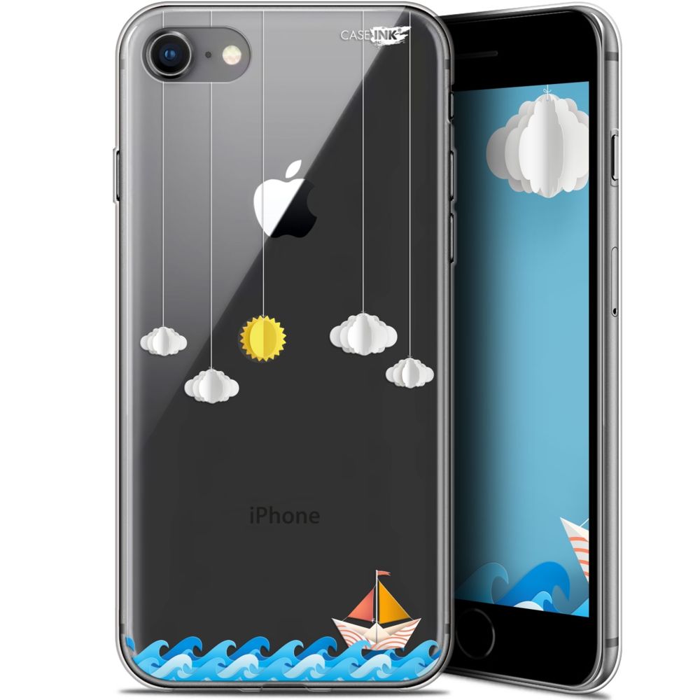 Caseink - Coque arrière Apple iPhone 7/8 (4.7 ) Gel HD [ Nouvelle Collection - Souple - Antichoc - Imprimé en France] Petit Bateau en Mer - Coque, étui smartphone