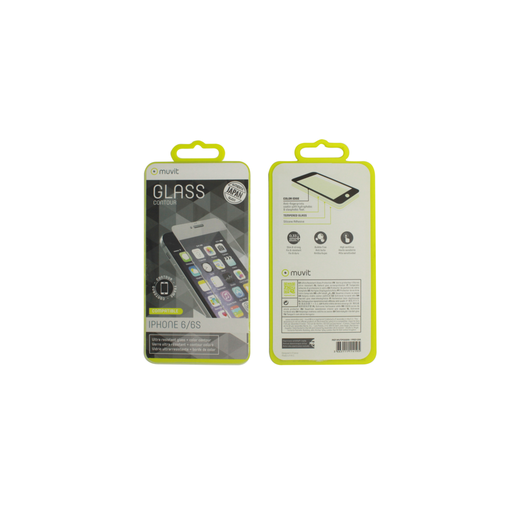 Muvit - Film en verre trempé pour iPhone 6/6S - MUTPG0209 - Transparent - Autres accessoires smartphone
