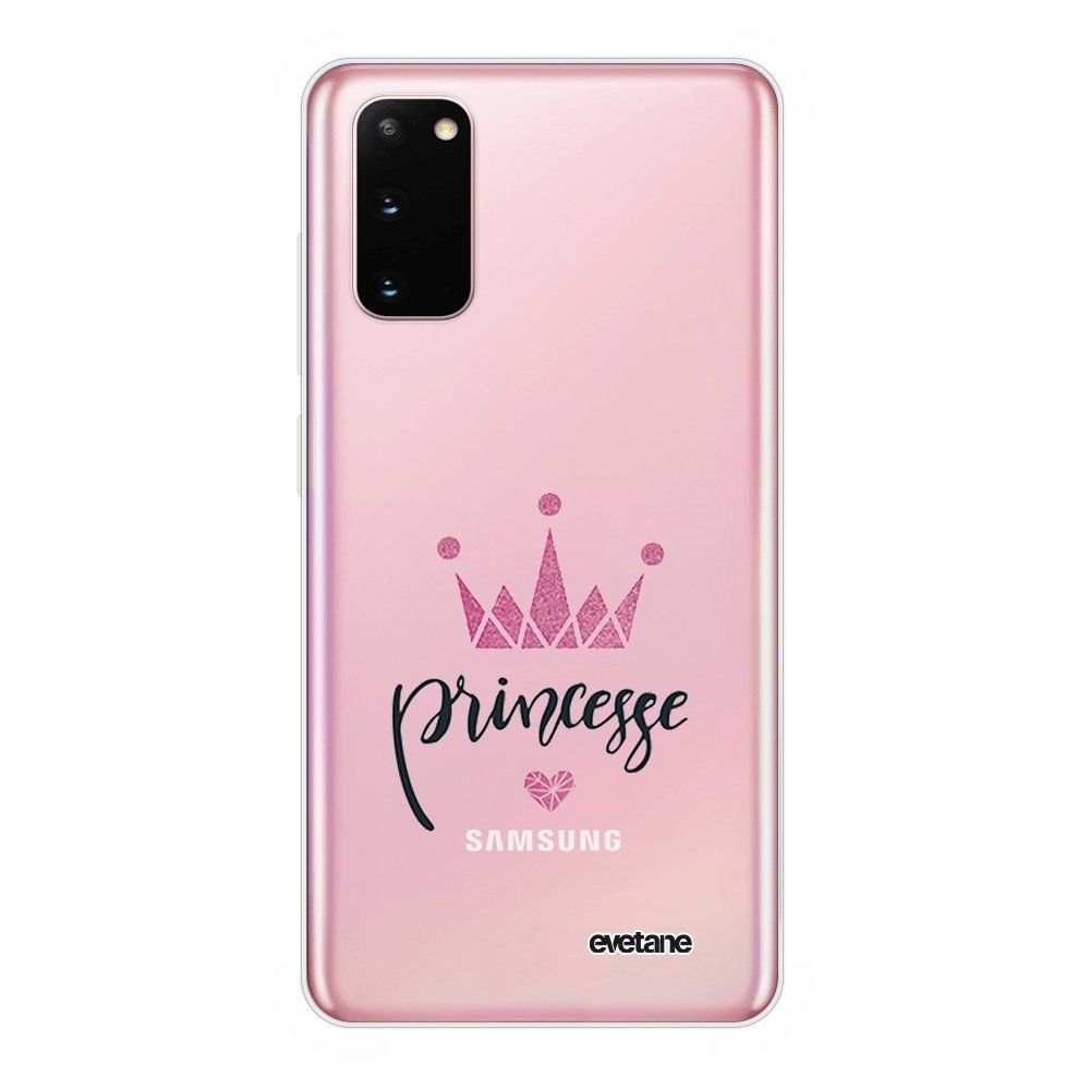 Evetane - Coque Samsung Galaxy S20 souple transparente Princesse Couronne Motif Ecriture Tendance Evetane - Coque, étui smartphone