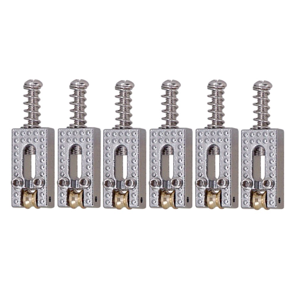marque generique - 6 pièces rouleau chaîne selle pont pour guitare électrique argent - Accessoires instruments à cordes