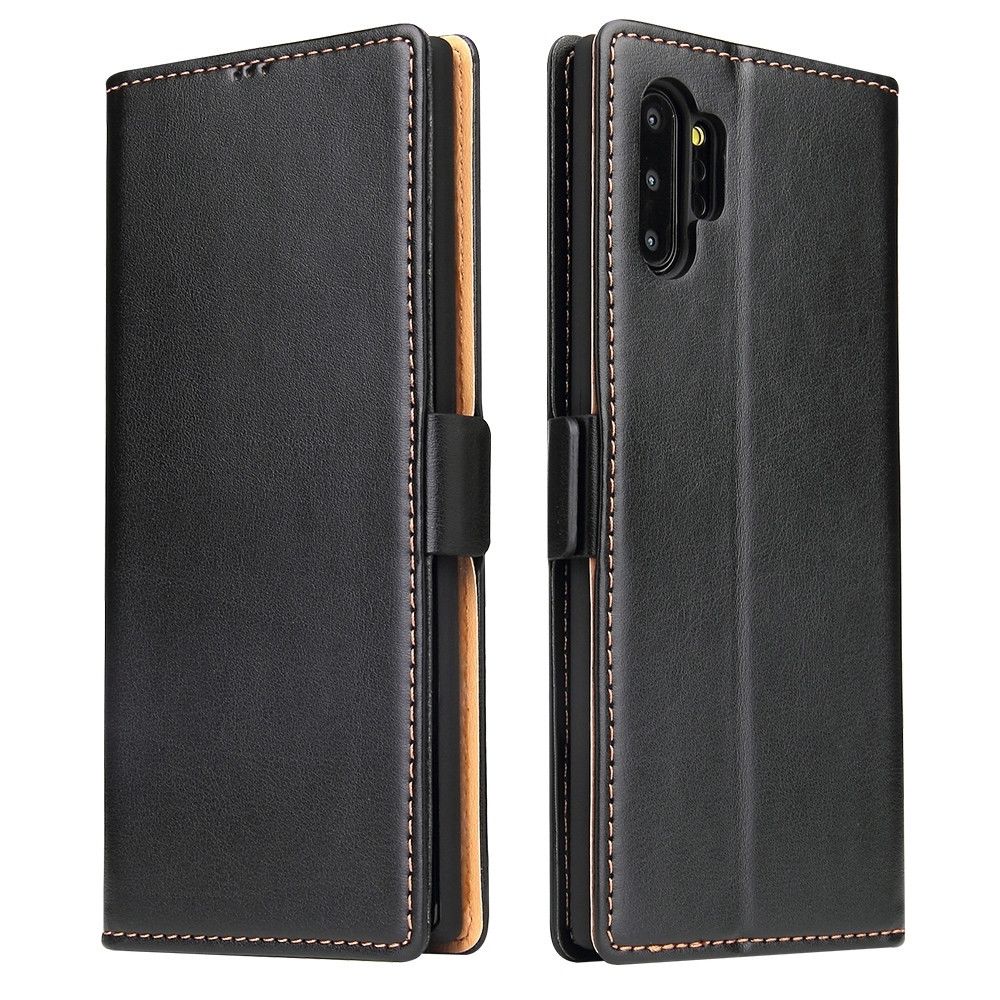 Wewoo - Housse Étui Coque Pour Galaxy Note10 + derme Texture PU + TPU Etui à rabat en cuir avec supportlogements cartes et porte-monnaie Noir - Coque, étui smartphone