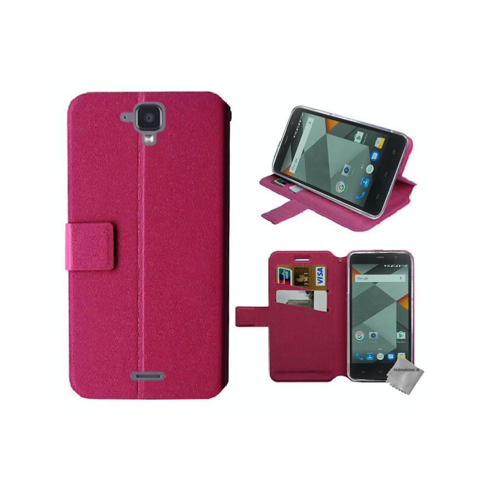Htdmobiles - Housse etui coque pochette portefeuille pour SFR Startrail 9 + film ecran - ROSE - Autres accessoires smartphone