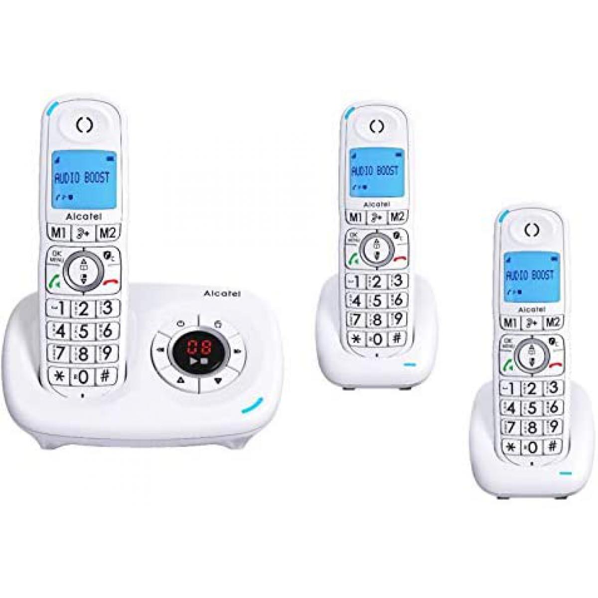 Alcatel - telephone TRIO sans fil avec répondeur blanc - Téléphone fixe-répondeur