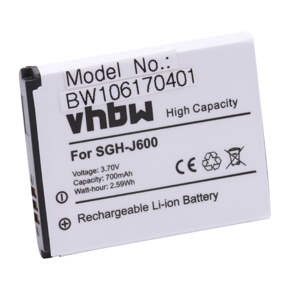 Vhbw - vhbw Li-Ion Batterie Smartphone 700mAh (3.7V) compatible avec Samsung SGH-F110 miCoach, SGH-J600, SGH-J610, SGH-J750 comme AB483640BE, AB533640BE. - Batterie téléphone