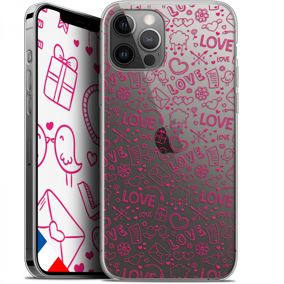 Caseink - Coque Pour Apple iPhone 12 Pro MAX (6.7 ) [Gel HD Collection Love Saint Valentin Design Doodle - Souple - Ultra Fin - Imprimé en France] - Coque, étui smartphone