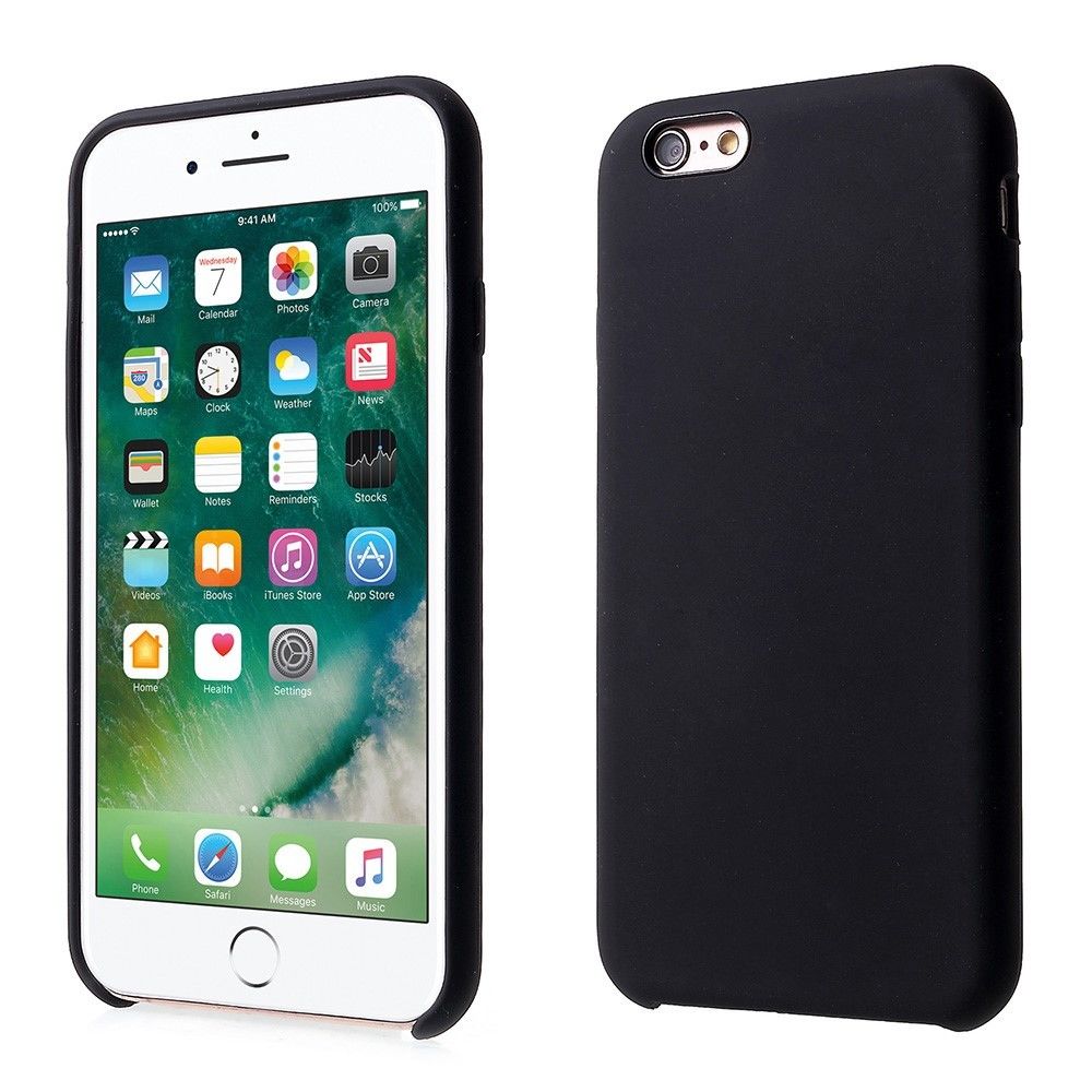 marque generique - Coque en silicone soyeux solide noir pour votre Apple iPhone 6s/6 4.7 inch - Autres accessoires smartphone