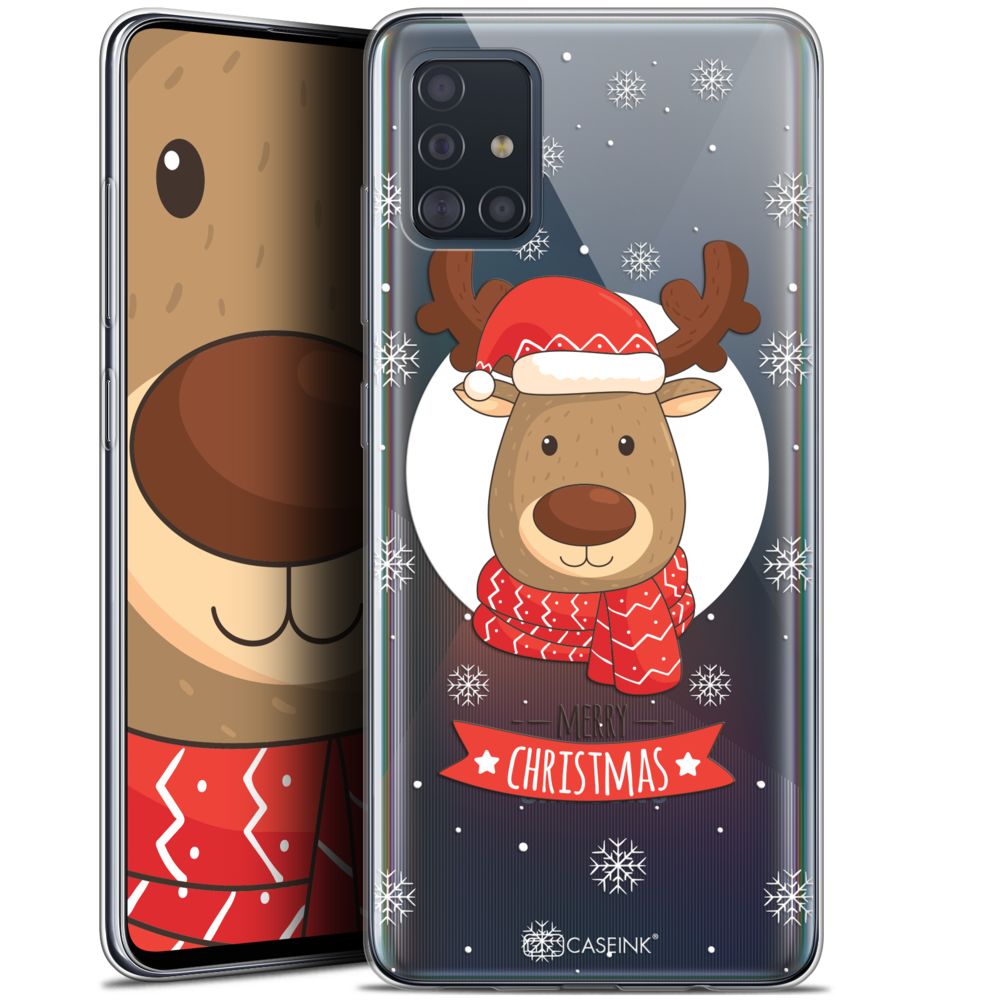 Caseink - Coque Pour Samsung Galaxy A51 (A515) (6.5 ) [Gel HD Collection Noël 2017 Design Cerf à Echarpe - Souple - Ultra Fin - Imprimé en France] - Coque, étui smartphone