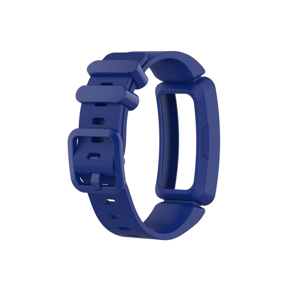 Wewoo - Bracelet pour montre connectée Smartwatch avec en silicone Fitbit Inspire HR bleu foncé - Bracelet connecté