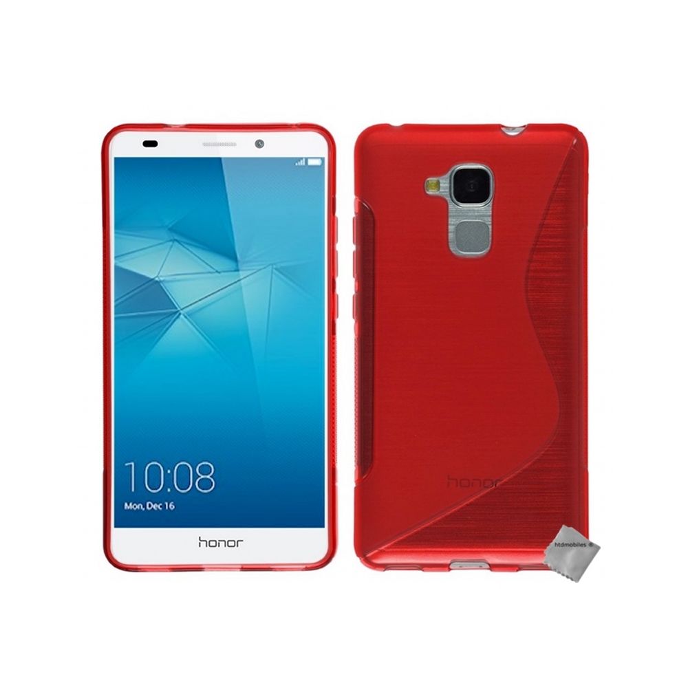 Htdmobiles - Housse etui coque pochette silicone gel fine pour Huawei Honor 6C + verre trempe - ROUGE - Autres accessoires smartphone