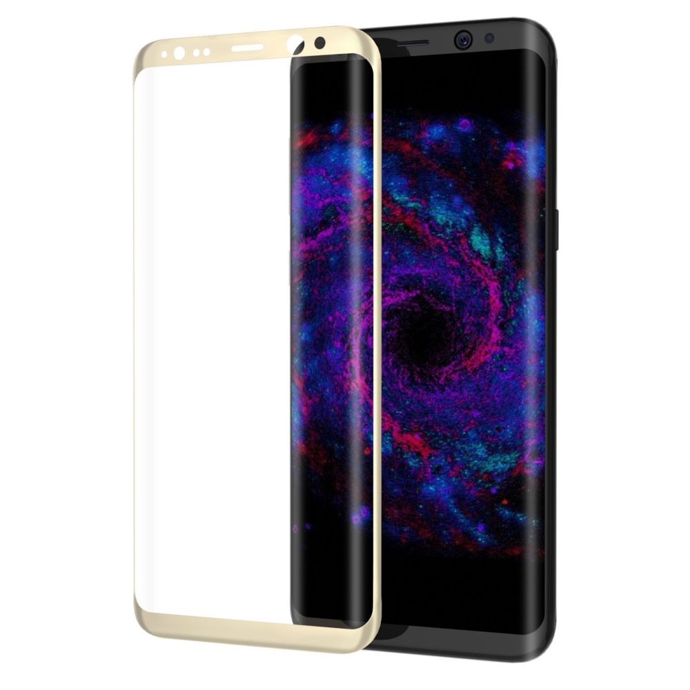 Alpexe - Protecteur d'écran 3D en verre trempé courbé 9 H en verre feuilleté pour Samsung Galaxy S8 PLUS Or Doré - Coque, étui smartphone