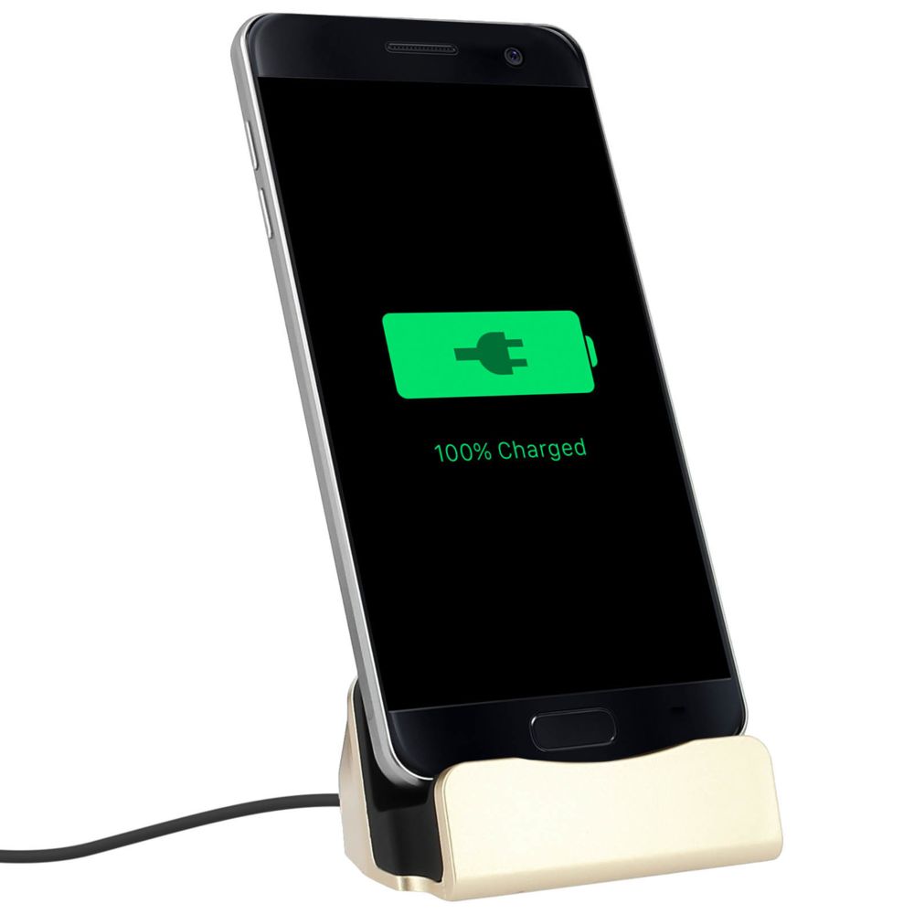 Avizar - Station d'accueil Smartphone Charge & Synchro connecteur Micro-USB - Or - Station d'accueil smartphone