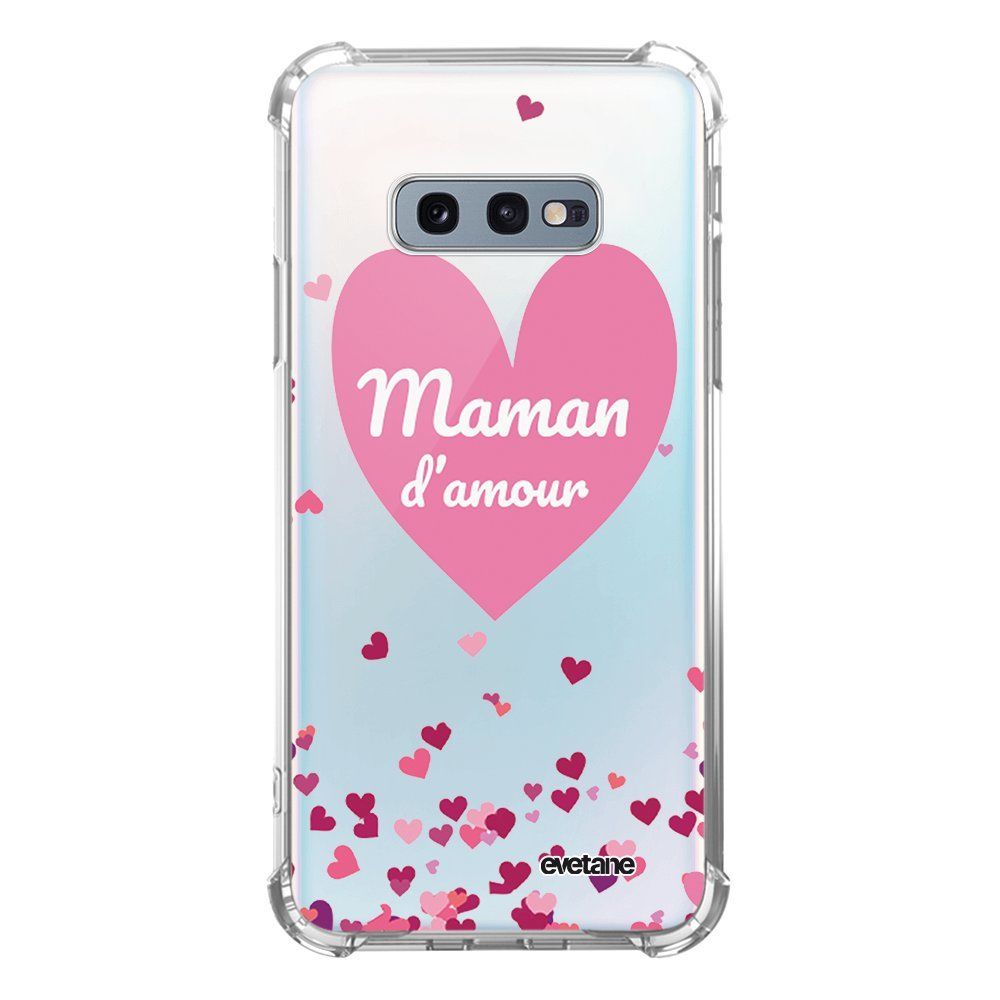 Evetane - Coque Samsung Galaxy S10e anti-choc souple avec angles renforcés transparente Maman d'amour coeurs Evetane - Coque, étui smartphone