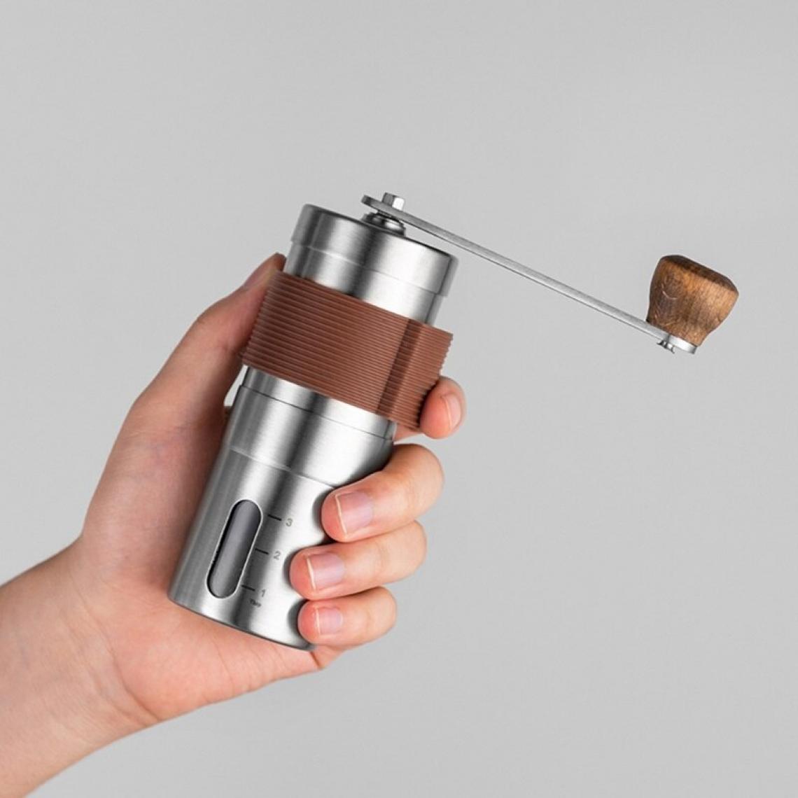 Universal - Broyeur à main portatif en acier inoxydable Broyeur à grains de café à manivelle conique Serrage de bureau à domicile(Argent) - Moulin à café