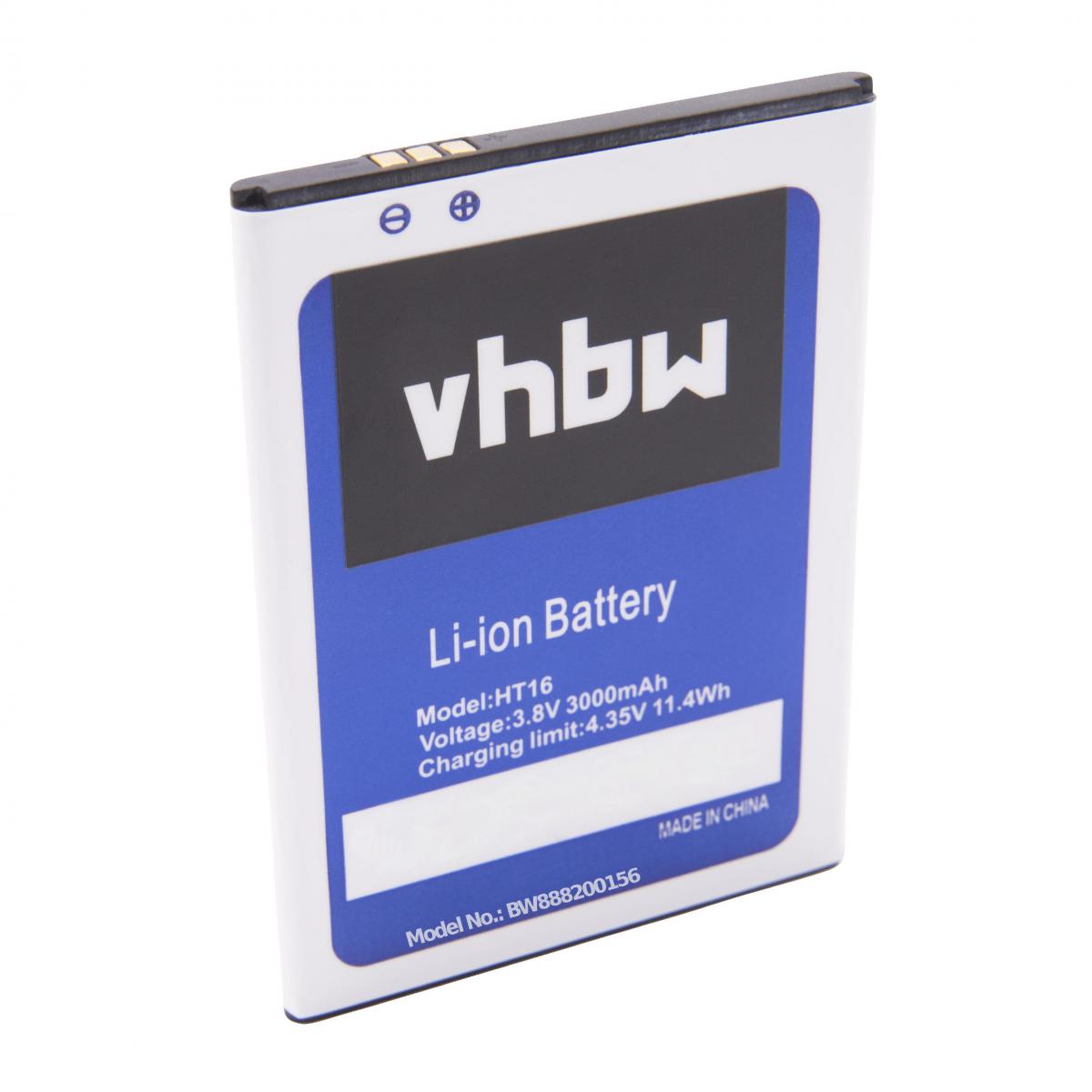 Vhbw - vhbw Li-Ion batterie 3000mAh (3.8V) pour téléphone portable mobil smartphone HomTom HT16, HT16 Pro - Batterie téléphone