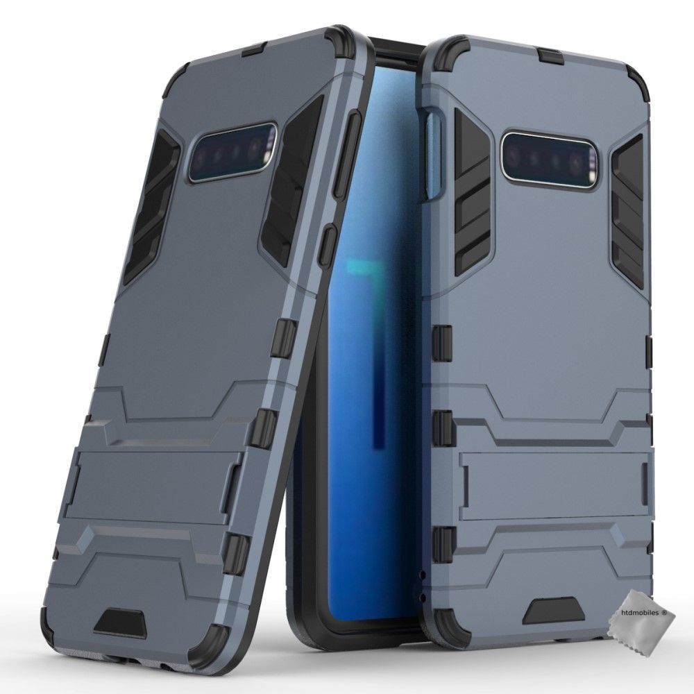 Htdmobiles - Housse etui coque rigide anti choc pour Samsung Galaxy S10e + verre trempe - BLEU FONCE - Autres accessoires smartphone