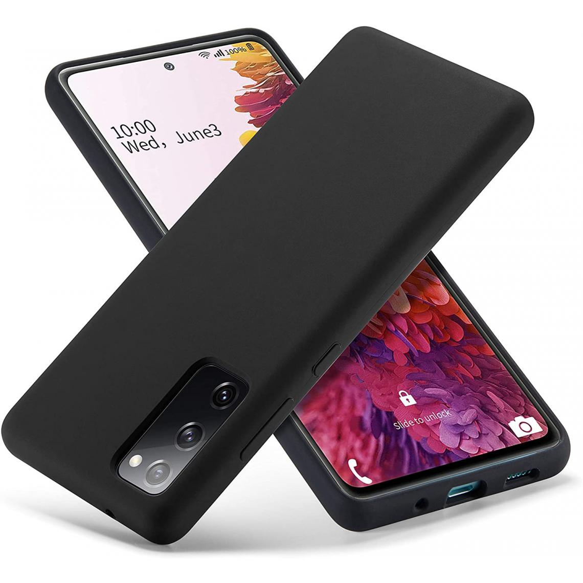 Shot - Coque Silicone Mat pour "SAMSUNG Galaxy A02s" Elegante Ultra Fine Protege Cameras (NOIR) - Coque, étui smartphone